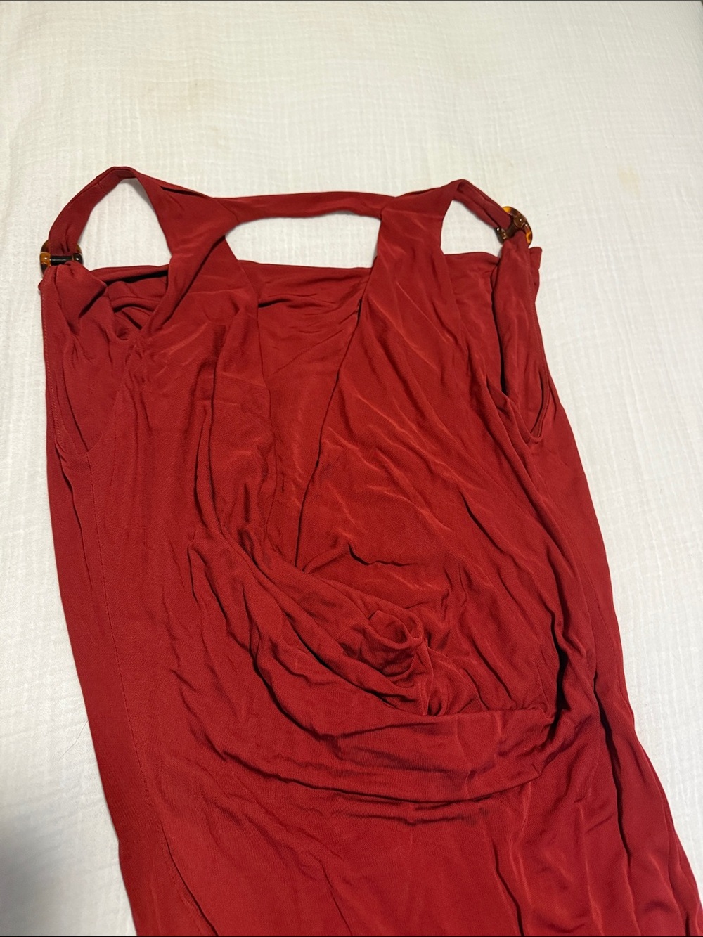 Yigal Azrouel Red Sleeveless Maxi Dress with Drape Back - Picture 3 of 5